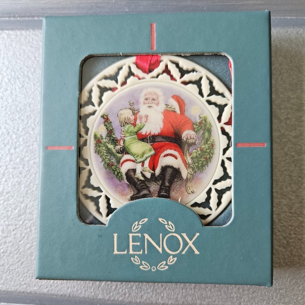 Lenox Santa and Child Ornament
